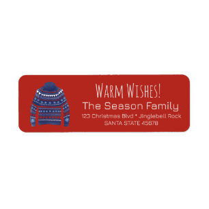 Warm Wishes Christmas Sweater Label