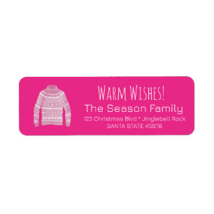 Warm Wishes Christmas Sweater Label