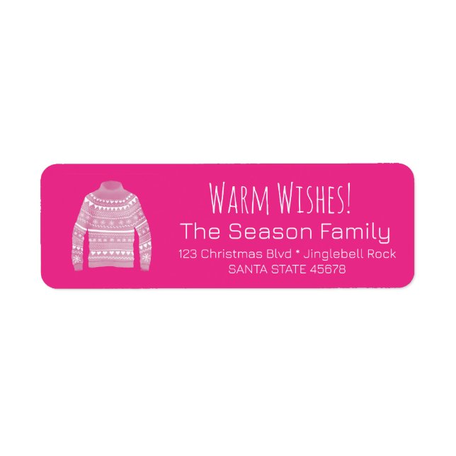 Warm Wishes Christmas Sweater Label (Front)