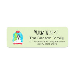Warm Wishes Christmas Sweater Label