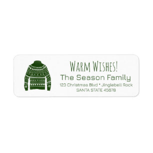 Warm Wishes Christmas Sweater Label