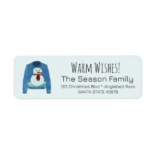 Warm Wishes Christmas Sweater Label