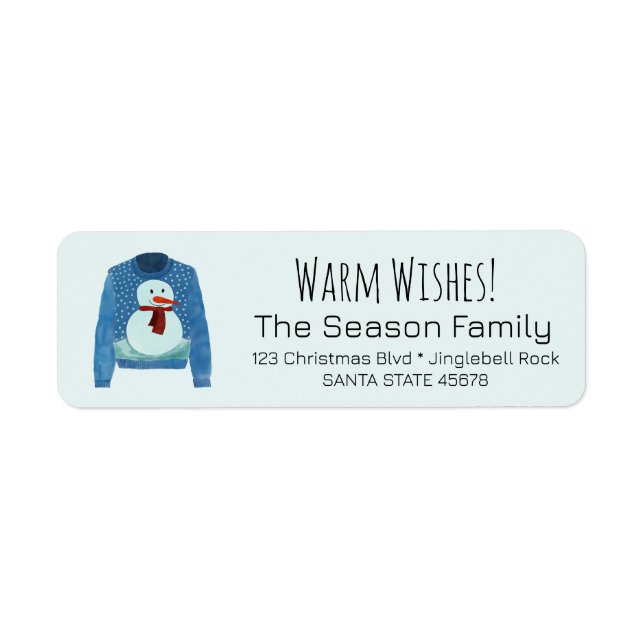 Warm Wishes Christmas Sweater Label (Front)