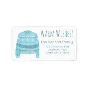 Warm Wishes Christmas Sweater Label