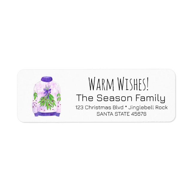 Warm Wishes Christmas Sweater Label (Front)