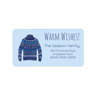 Warm Wishes Christmas Sweater Label