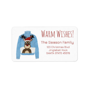 Warm Wishes Christmas Sweater Label