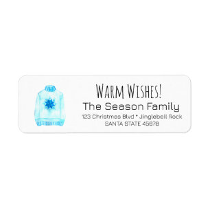 Warm Wishes Christmas Sweater Label
