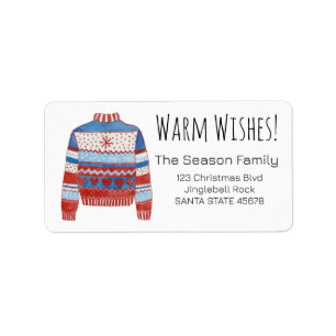 Warm Wishes Christmas Sweater Label