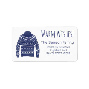 Warm Wishes Christmas Sweater Label