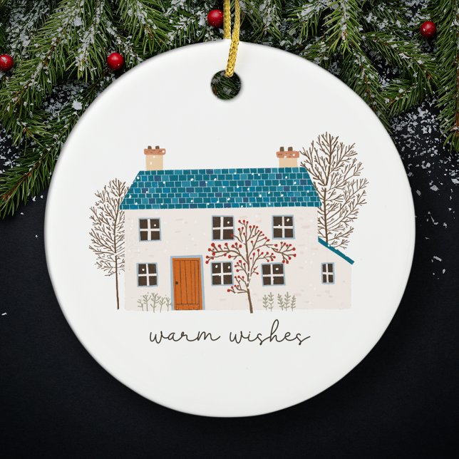 Warm Wishes Cozy Holiday Home Christmas Ceramic Tree Decoration (Creator Uploaded)
