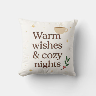 Warm Wishes & Cozy Nights – Minimalist Holiday  Cushion