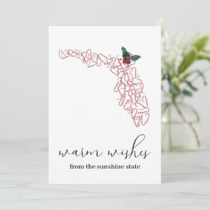 Warm Wishes   Florida Holiday Photo Christmas Card