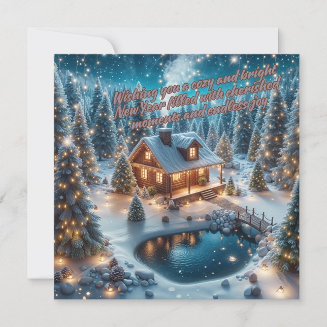 Warm Wishes for a Luminous New Year Holiday Card (Front)