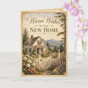 Warm Wishes for Your New Home New England Cottage Card