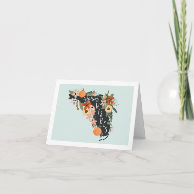 Warm Wishes From Florida Note Card | Mint (Front)