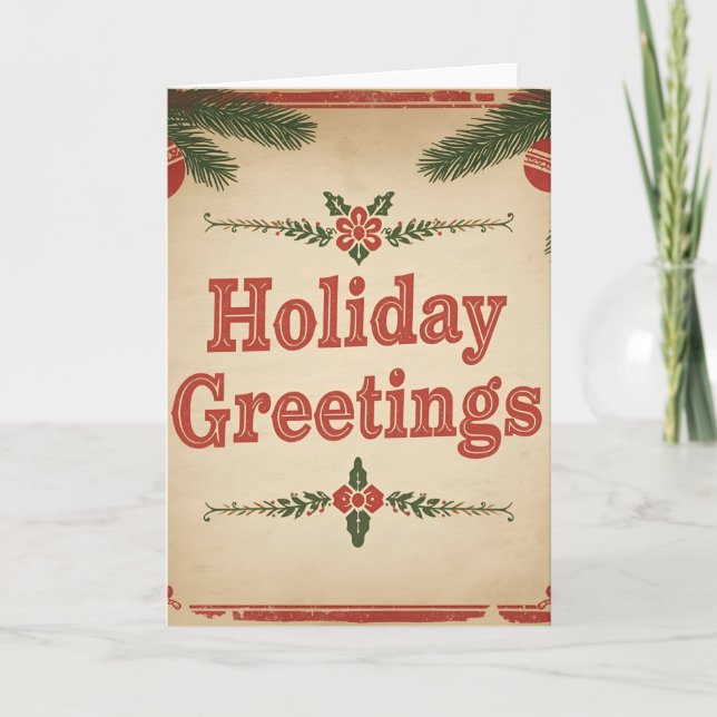 Warm Wishes Holiday Design Card (Front)