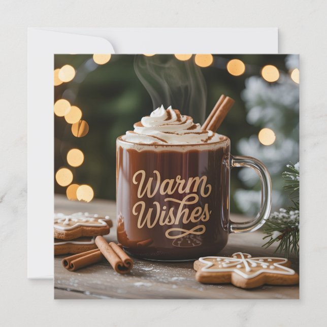 Warm Wishes Holiday Mug: Cozy Hot Chocolate (Front)