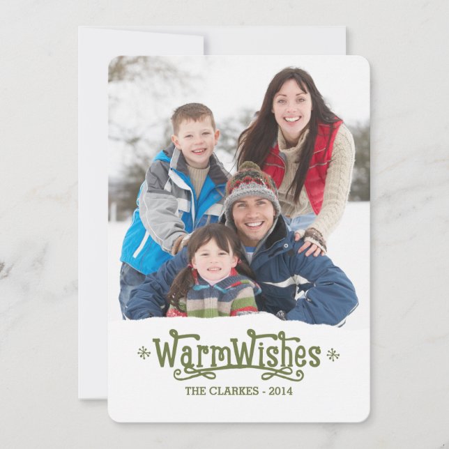 Warm Wishes | Holiday Photo Card (Front)