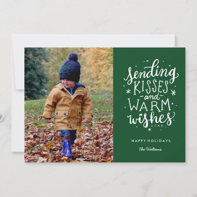 Warm Wishes Holiday Photo Card (Front)