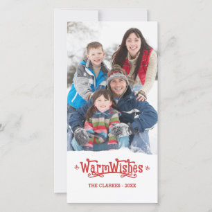 Warm Wishes Holiday Photo Card