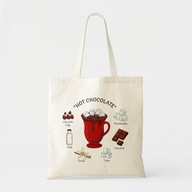 Warm Wishes Hot Chocolate Holiday Tote Bag (Front)