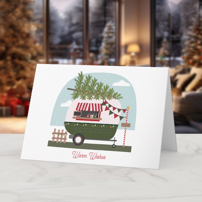 Warm Wishes Hot Cocoa Camper Christmas Card (Creator Uploaded)
