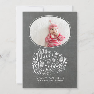 Warm Wishes Merry Christmas Photo Holiday Card