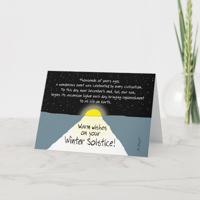 Warm Wishes on Your Winter Solstice! Holiday Card (Front)