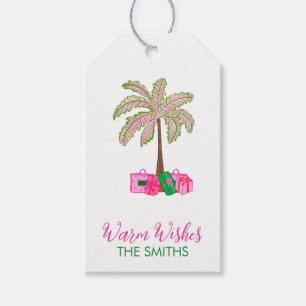 Warm Wishes Palm Tree Custom Gift Tags