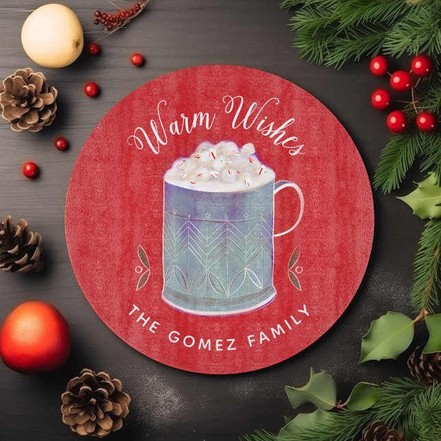 Warm Wishes Peppermint Hot Cocoa Cutting Board (Creator Uploaded)