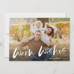 Warm Wishes Photo Christmas Holiday Card