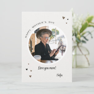 Warm Wishes: Photo Round Mother's Day Card Cream 