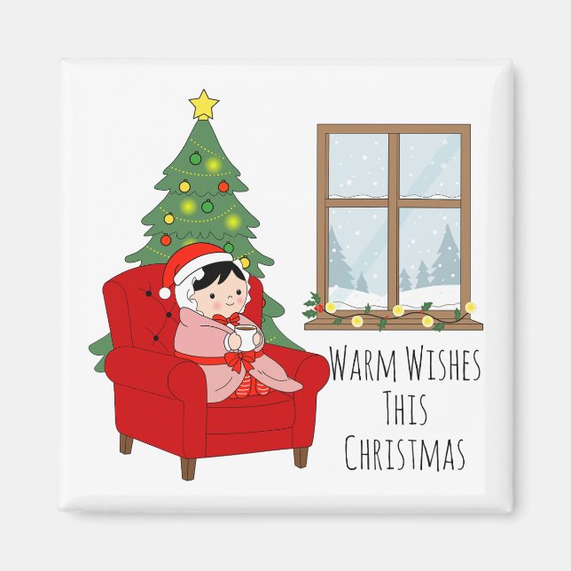 Warm Wishes This Christmas – magnet (Front)