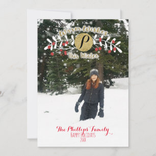 Warm Wishes This Winter Christmas Holiday Photo Card