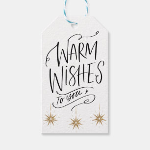 Warm Wishes To You Christmas Script Typography Gift Tags