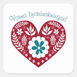 Warm Wishes Varma lyckönskningar! Scandinavian Square Sticker