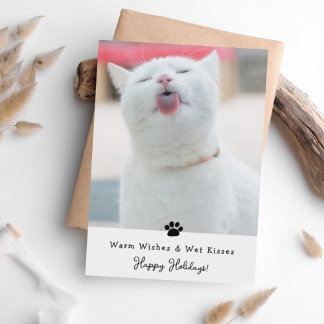 Warm Wishes & Wet Kisses Cat Greeting Card