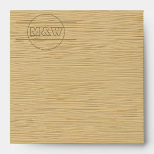 Warm Wood Grain Monogram Envelope