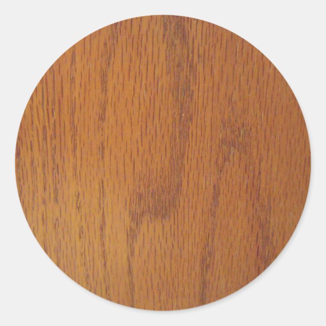 Warm Wood Grain Texture Classic Round Sticker (Front)