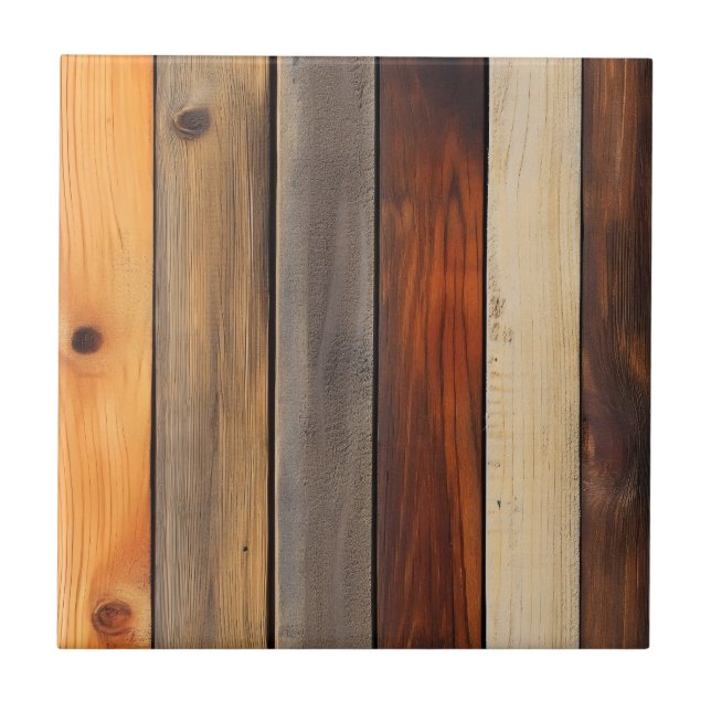 Warm Wooden Board Pattern Tile (Front)