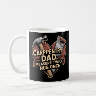 Warm Woodgrain Heart Carpentry Dad Tools Coffee Mug