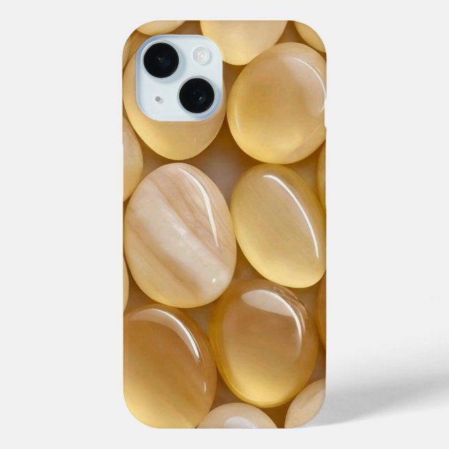 Warm Yellow Amber Crystals Aesthetic Phone Case  (Back)