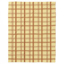 Warm Yellow Brown Plaid Aesthetic Fleece