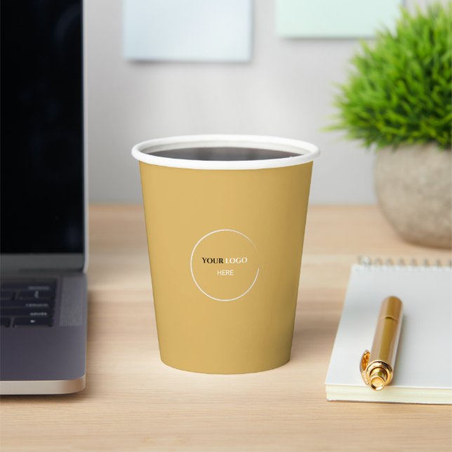 Warm Yellow Paper cup (Insitu)