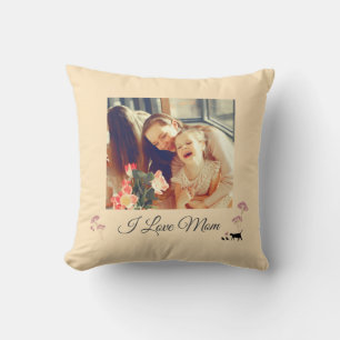 Warm Yellow Photo Mother's Day Throw Pillow