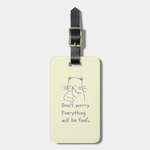Warm Yellow & Smiling Cat Luggage Tag