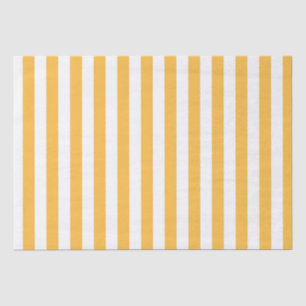 Warm Yellow, White Narrow Stripes, Elegant Modern Tissue Paper