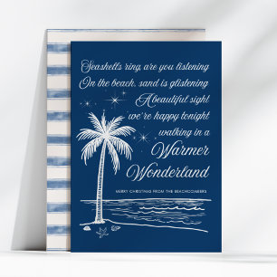 Warmer Wonderland Palm Tree Beach Christmas Holiday Card