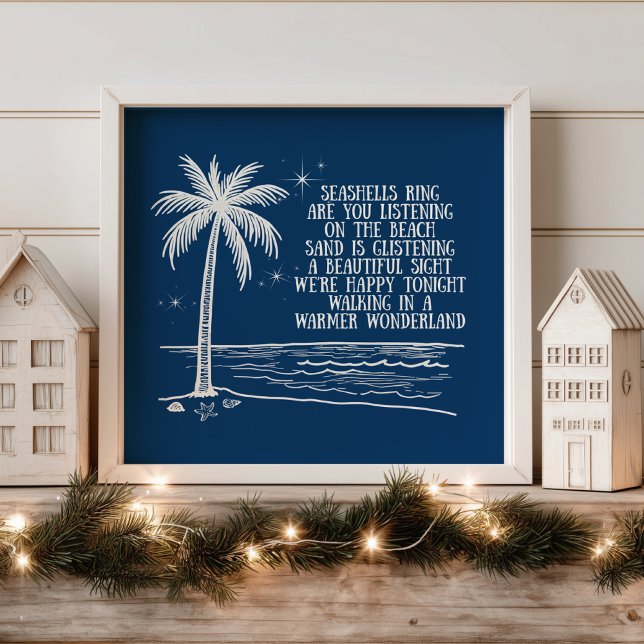 Warmer Wonderland Palm Tree Beach Christmas Poster (Creator Uploaded)
